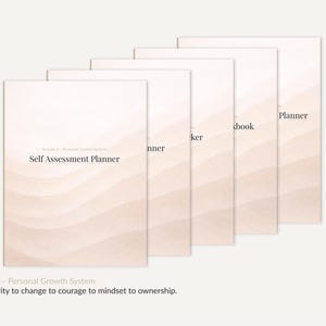 Personal Growth System | 5 Printable Planners Bundle | Self Improvement Workbook Set | Personal Development PDF Bundle