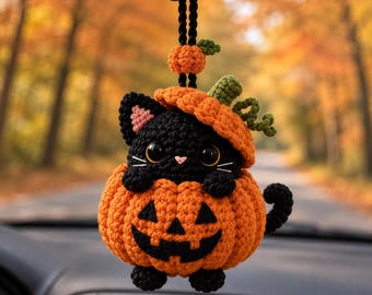 Crochet Pumpkin Cat Shirt, Cute Halloween Black Cat Embroidered Tee, Spooky Season Cat Lover Gift, Fall Harvest Apparel Top