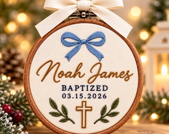 Embroidered Custom Child Of God Name Hoop, Personalized Baptism Ornament, Christian Baby Shower Blessing Gift, Dedication Keepsake