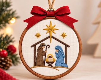 Nativity Scene Ornament, Christian Christmas Keepsake, Nativity Christmas Tree Decor, Religious Gift, The Greatest Gift of All