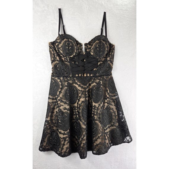 white christmas dresses Bebe Women's Lace Bell Sleeve Cutout Dress - Black main image 0
