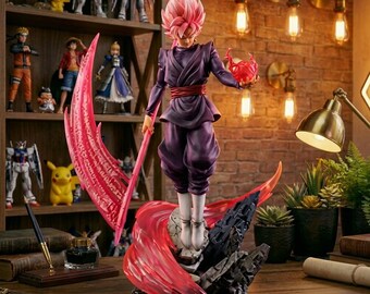 Figura de anime de Dragon Ball Super - Goku versión con guadaña negra - Estatua premium pintada a mano - Pieza de decoración coleccionable