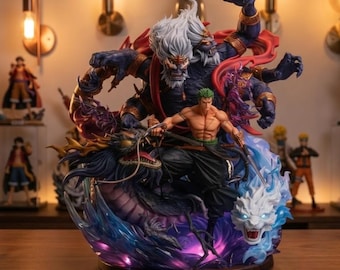 Figura de acción de Zoro de 21 cm, estilo de tres espadas, estatua inspirada en el anime, regalo coleccionable épico de manga