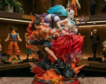 Estatua Premium de Ace y Yamato de One Piece, Figura Coleccionable de Anime con Detalles, Figura de Acción de PVC de Alta Calidad, Regalo para Fans de One Piece, Decoración de Escritorio