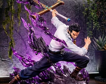 Figura de PVC de Dracule Mihawk de One Piece, estatua de espada Ojos de Halcón, decoración coleccionable de manga
