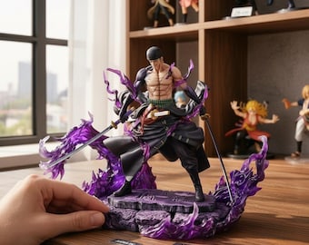 Figura de Roronoa Zoro de One Piece, Colección Zoro del Arco de Wano, Modelo detallado de resina de anime, Regalo para fans del anime, Decoración de escritorio