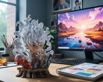 Figura de Luffy Gear 5 de 16 cm, estatua de anime de One Piece, artículo coleccionable de resina pintado a mano de primera calidad, decoración de escritorio de anime