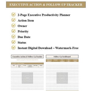 Executive Action & Follow-Up Tracker