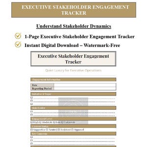 Executive Stakeholder Engagement Tracker