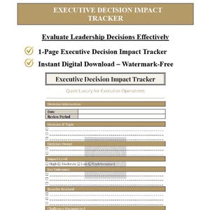 Executive Decision Impact Tracker