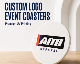 Custom Logo Coasters | Personalized Event Drinkware | Full Color UV Printing