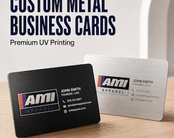 Custom Aluminum Business Cards | Full Color UV Printed Metal Cards