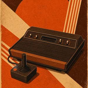 Retro Atari Console Poster | Vintage Gaming Wall Art | 80s Video Game Print | Gamer Gift | Digital Download