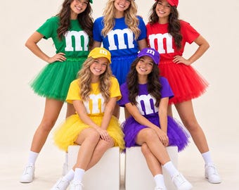 M&M godis matchande tröja, godisdräkt-t-shirt, Halloween familj matchande tröjor, godislagtröja, rolig Halloween gruppoutfit