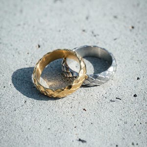 Snake Skin Band Ring | Textured Snake Ring | Stainless Steel Everyday Ring | Gothic Statement Ring | Unique  Promise Ring |  Unisex Jewelry