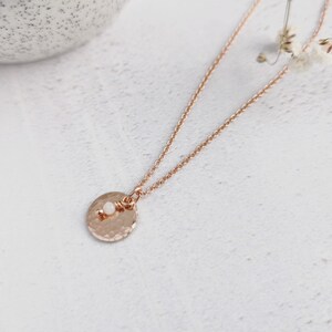 Rose Gold Birthstone necklace. Choose your gemstones for birthdays, anniversaries, children/grandchildren, siblings. Dainty bespoke gift Diamond - white