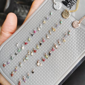 Rose Gold Birthstone necklace. Choose your gemstones for birthdays, anniversaries, children/grandchildren, siblings. Dainty bespoke gift image 10