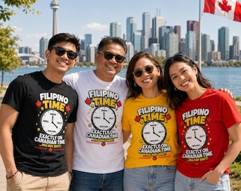 Camisa de tiempo filipino, camiseta canadiense filipina divertida, camisa Pinoy Canadá, camiseta de humor filipino, regalo OFW para Pinoys en el extranjero
