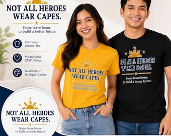 Camiseta para trabajadores filipinos en el extranjero, camiseta "No todos los héroes llevan capa", camiseta para filipinos en el extranjero, regalo para trabajadores filipinos, camiseta de sacrificio familiar.