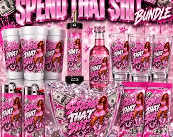 Adult Spin That Templates, Olit Hookah Pen Label, Cigar Label, Styrofoam Cups, Shot Glass,  Party Bucket, Lighter Label