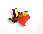 Merry Texmas Big Wreath Wooden Refrigerator Magnet