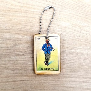 El Negrito Loteria Mexican Bingo KeyTag NEW! Color on both sides!