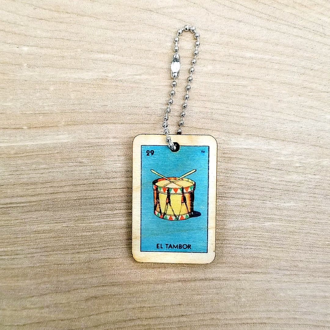 El Tambor Loteria Mexican Bingo Keytag NEW Color on Both Etsy