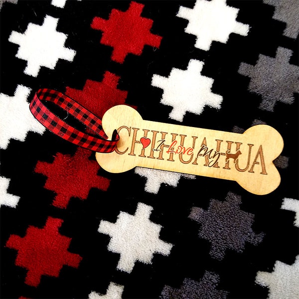 I love my Chihuahua Gift Tag / Bottle Tag / Ornament