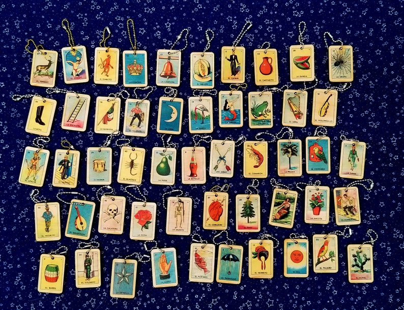 Crown La Corona Loteria Mexican Bingo Keytag Etsy
