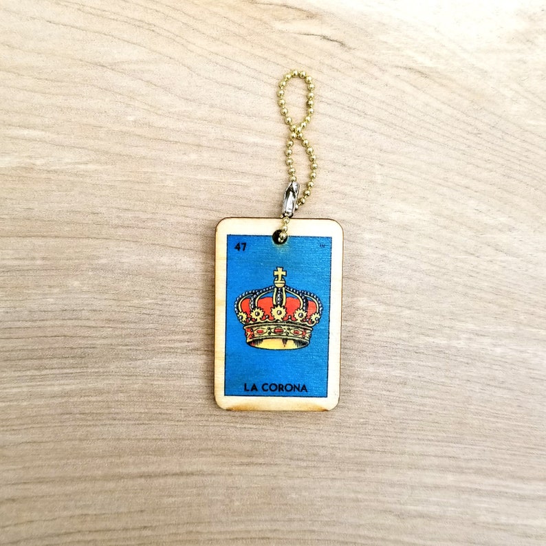 Crown La Corona Loteria Mexican Bingo Keytag Etsy