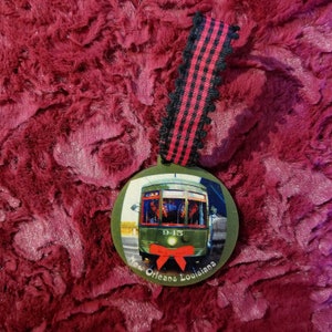 New Orleans green streetcar gift tag / Ornament (with date please request when ordering)