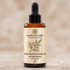 Eterisk olja med helig basilika | 100 % ren, outspädd och naturlig | Oljor av terapeutisk kvalitet för aromaterapi och diffusor | 5 ml till 1000 ml