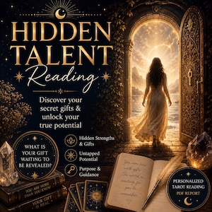 Hidden Talent Reading, Discover Your Secret Gifts & Untapped Potential, Personalized Psychic Tarot Reading, Same Day