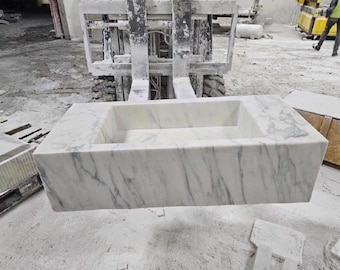 Custom Order Carrara Marble Sink for Victoria