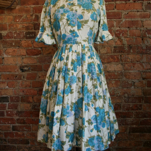 1950s Floral Day Dress