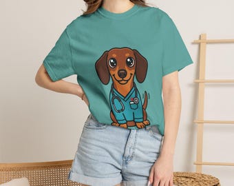 Dackel Krankenschwester Shirt | Lustig Dackel Hund Tshirt | Krankenschwester Geschenk | Krankenpflege Studenten T-Shirt | Registered Nurse Geschenk | Hunde Mama Krankenschwester