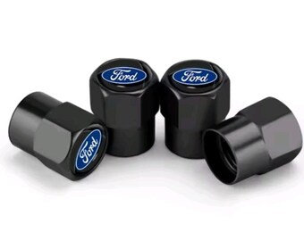 Set di 4 tappi per valvole pneumatici in alluminio Ford – Coprivalvole antipolvere per ruote