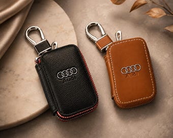 Custodia per chiave Audi, coprichiave auto in pelle di alta qualità, portachiavi Audi, custodia portachiavi di lusso per auto, regalo per i proprietari di Audi