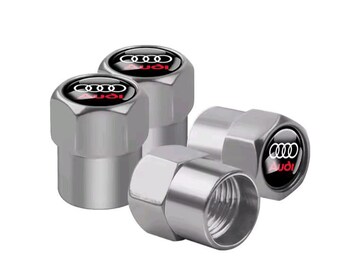 Tappi per valvole pneumatici in alluminio Audi, coperture antipolvere in metallo, accessori per auto (set da 4)