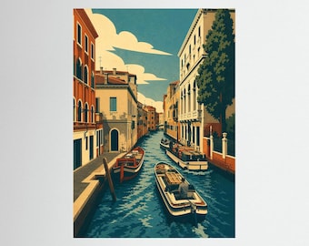 Along the Edge of a Canal in Venice
