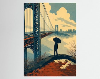 Black Umbrella at the George Washington Bridge