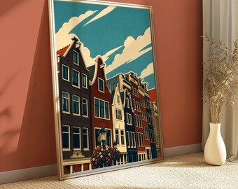 Amsterdam Canal Houses at Midday