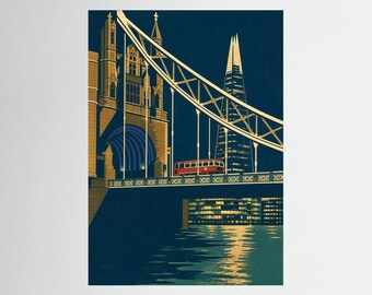 A Red Doubledecker Crossing London Bridge