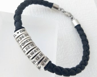 gift mens bracelet leather personalized gifts