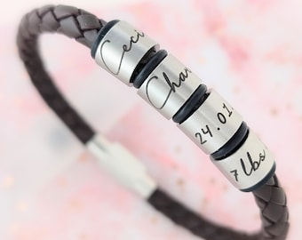 父の日ギフト、メンズブレスレット、彼への誕生日プレゼント、レザーブレスレット、男性へのギフト、彼氏へのギフト、夫へのギフト、記念日ギフト