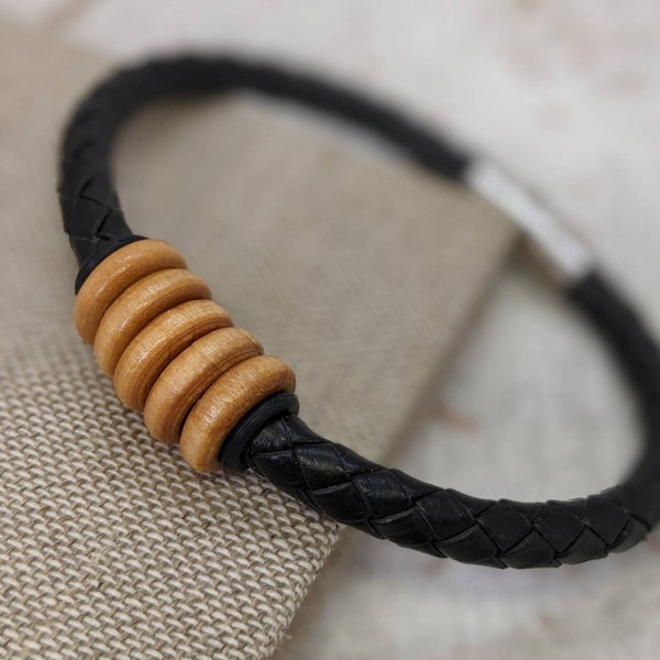 Bracciale in legno, regalo per il 5° anniversario, regali per l'anniversario in legno per il marito, regalo per l'anniversario in legno per lui, 5 anni, 5° anniversario di matrimonio