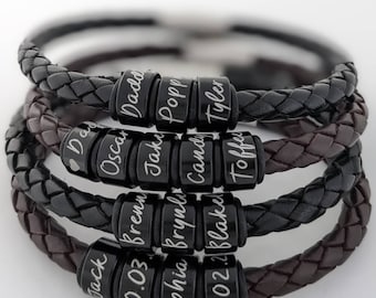 Personalized Leather Bracelet - Gifts for Him