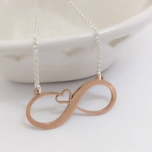Bronze Jahrestag Frauen, Bronze Geschenk für sie, Unendlichkeit Halskette, Geschenk zum 8