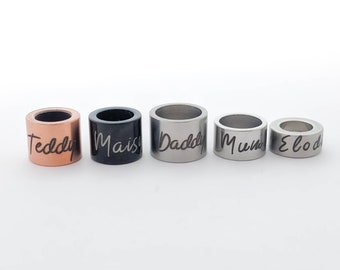 Personalised Rings, Rings For Bracelet, Engraved Rings, Bracelet Rings With Names, Kids Names Rings, Bracelet Beads Personalised