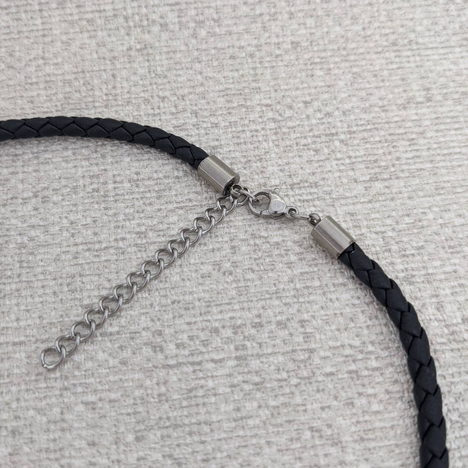 Faux Leather Necklace Personalised Necklace for Men Mens Etsy